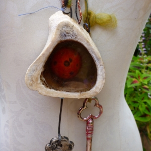 Bone with resin and keyhole